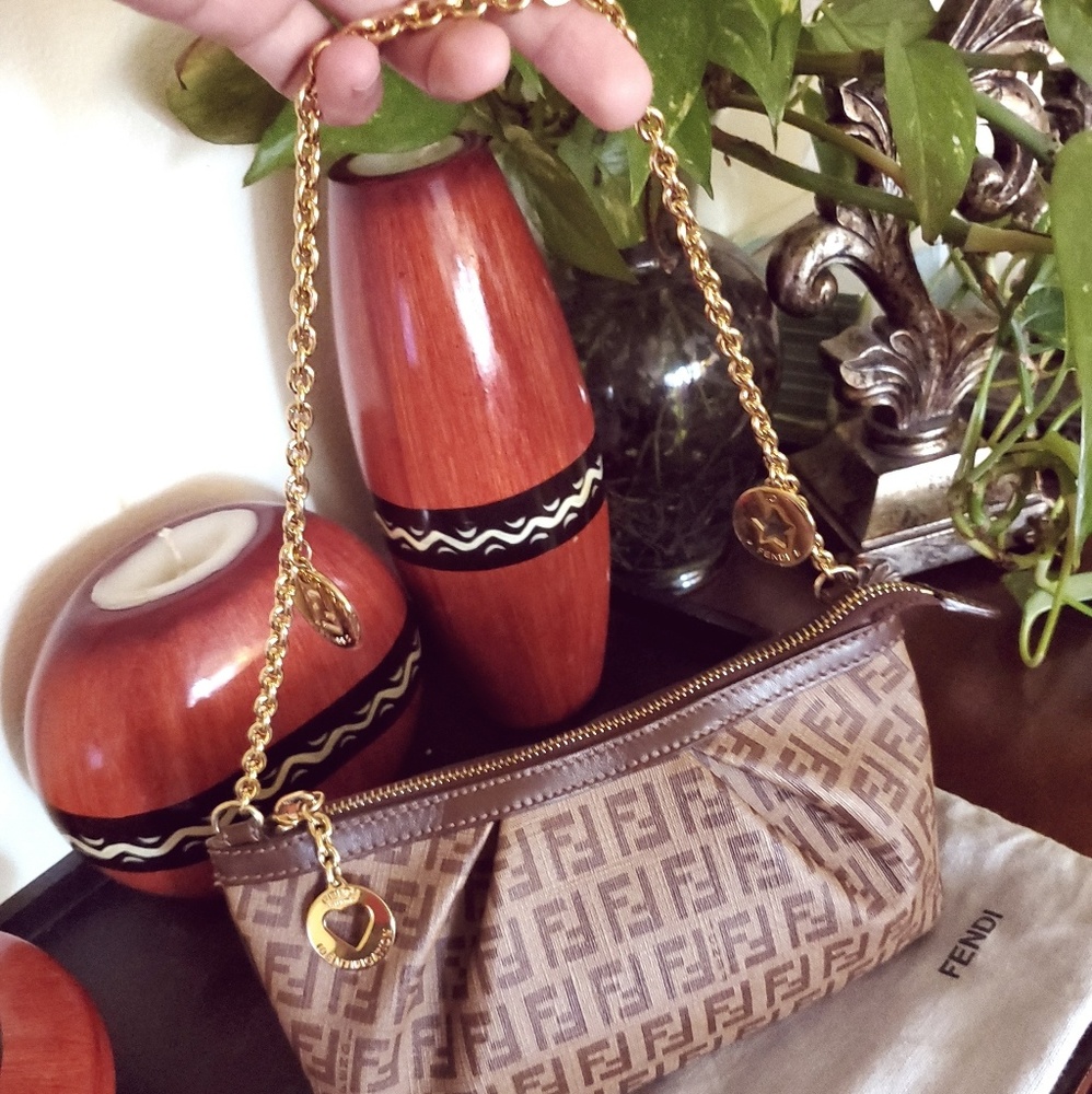 Fendi Brown Zucchino Coated Canvas Small
